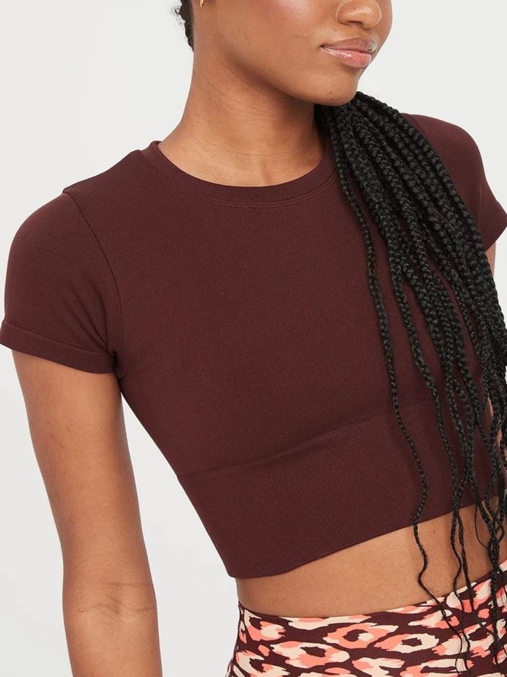 aerie offline short sleeve crop top seamless size medium workout Pilates